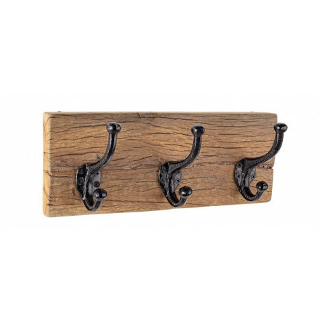 Appendiabiti da Parete 3 ganci Rafter in Legno Riciclato