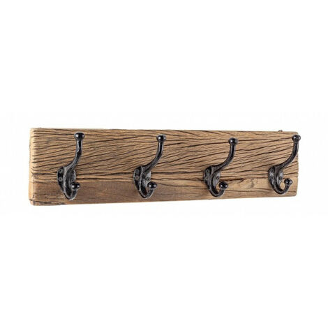Appendiabiti da Parete 4 ganci Rafter in Legno Riciclato