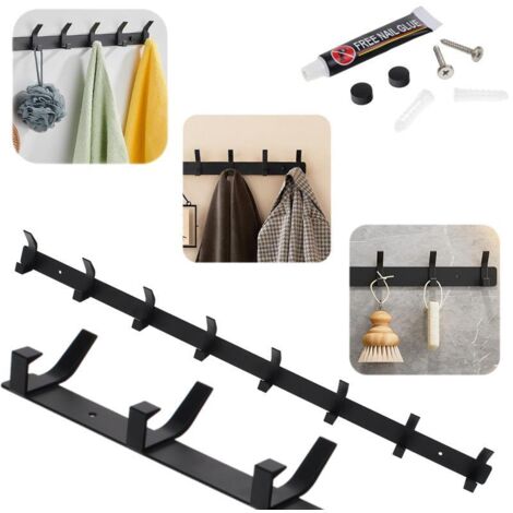 Appendiabiti da parete 74 cm, da bagno, 8 ganci, Loft