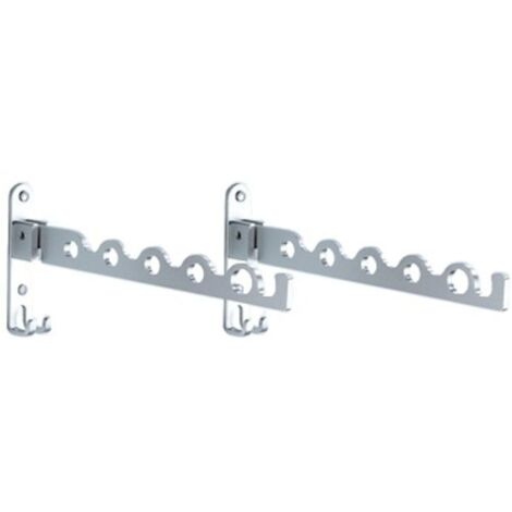 Appendiabiti da parete, appendiabiti pieghevole, asta stendibiancheria, asciugatrice da parete per bagno, camera da letto, lavanderia (argento, x2)