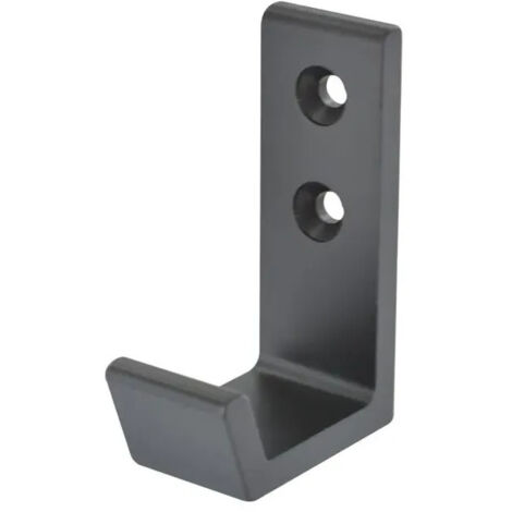 Appendiabiti da parete con 1 gancio in alluminio nero L. 25 x A. 70 x P. 50 mm