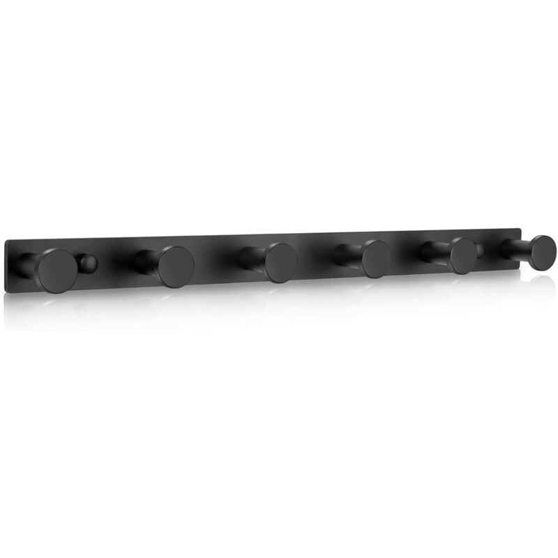 Image of Appendiabiti da parete nero, 6 ganci Appendiabiti da parete, Appendiabiti da parete multiuso, Appendiabiti per ingresso, camera da letto, bagno, viti