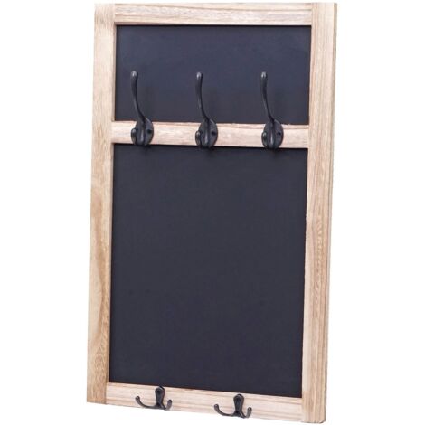 Appendiabiti da parete tavola in gesso con 5 ganci 55x34 cm marrone naturale 040000981