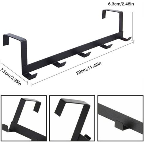 Appendiabiti da porta con 5 ganci, organizer per casa e bagno, per vestiti, cappotti, cappelli, asciugamani (Colore: B)