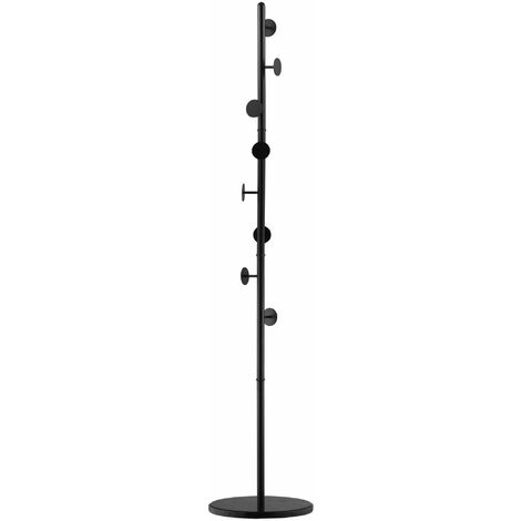 Appendiabiti da Terra 35x35x170 cm in Acciaio Base in Marmo Nero
