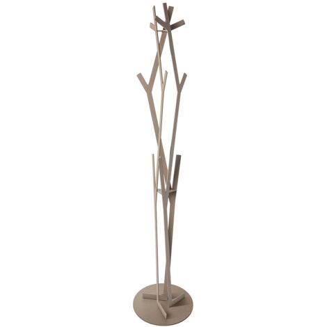 Appendiabiti da terra Uty in ferro Ø30x178 cm Design minimal moderno autoportante, Arredo per ingresso, studio o ufficio Made in Italy Beige