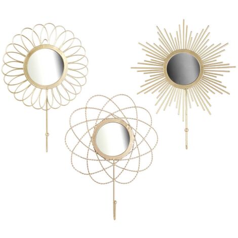 THE HOME DECO FACTORY Appendiabiti decorativi in metallo dorato (set di 3)