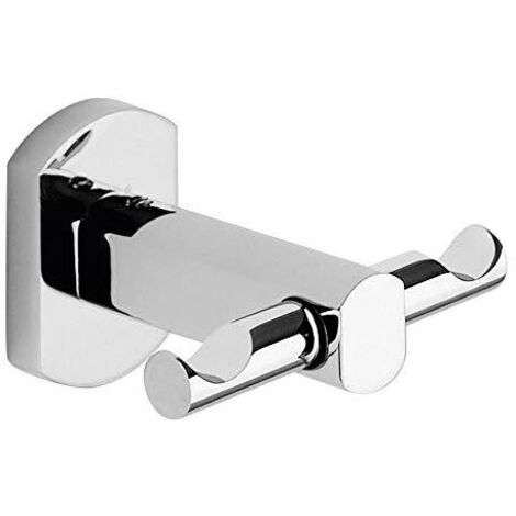 Appendiabiti doppio da muro in acciaio inox e Cromall EP26 Gedy serie EDERA PLUS Cromato