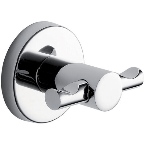 Appendiabiti doppio da muro in acciaio inox e Cromall FE26 Gedy serie FELCE