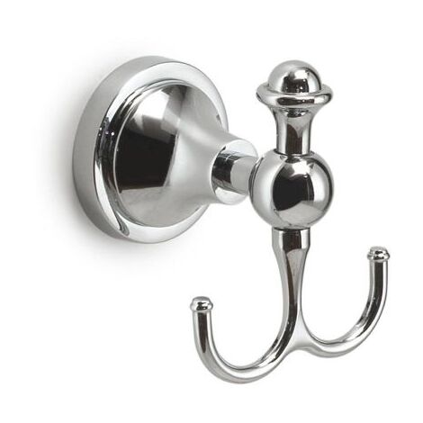 Appendiabiti doppio da muro in acciaio inox e Cromall NV26 Gedy serie NEVIS Cromato