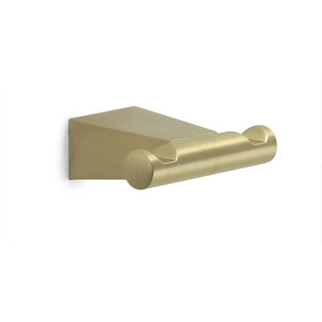Appendiabiti doppio da muro in acciaio inox e Cromall TN26 Gedy serie TONALE Oro Matt