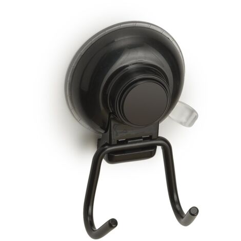 Appendiabiti doppio da muro in metallo e resine termoplastiche HO26 Gedy serie HOT Nero Matt