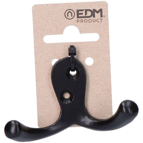 Appendiabiti doppio in alluminio nero EDM