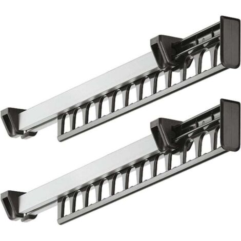 Appendiabiti estensibile, appendiabiti scorrevole, supporto per 12 grucce, lunghezza 312 mm, confezione da 2