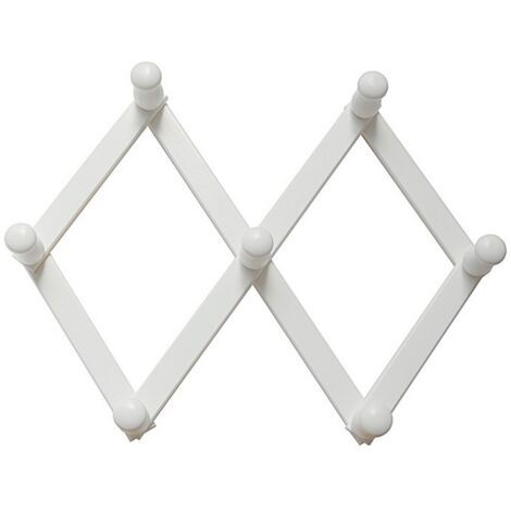 appendiabiti estensibile in legno bianco 7 ganci attaccapanni 40 cm