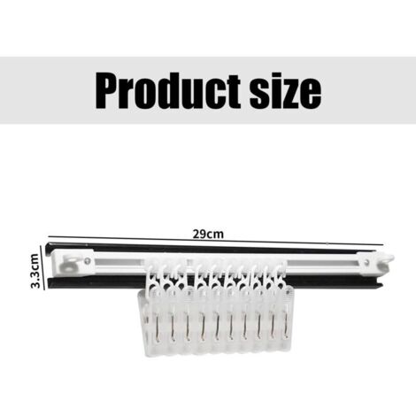 Appendiabiti, ganci per cappelli da parete con 10 clip, supporti autoadesivi per ripiani dell'armadio, appendiabiti a spinta/trazione per cappelli, calze, biancheria intima, 30 cm