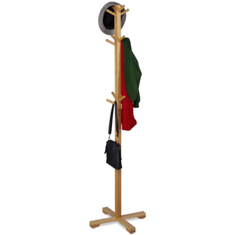 Appendiabiti in bambu con 12 ganci
