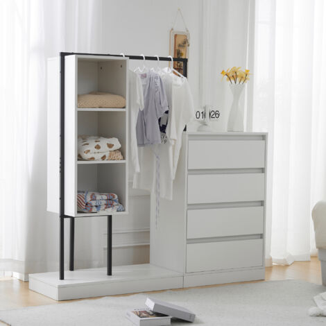 UNHO Attaccapanni Appendiabiti Armadio Aperto Da Terra In Metallo - Foto 2