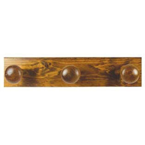 Appendiabiti In Legno 3 Posti Noce - cm.9x44