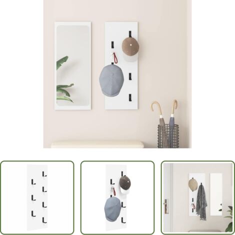Appendiabiti in legno -  Appendiabiti a muro Bianco 30 x 1,5 x 80 cm Legno multistrato