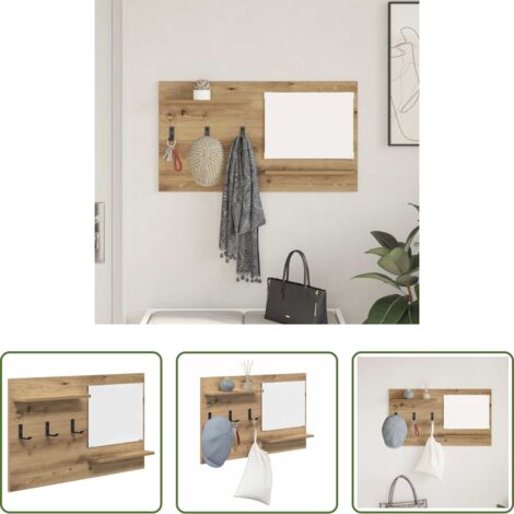 Appendiabiti in legno -  Appendiabiti a muro Rovere artigianale 90 x 10 x 50 cm
