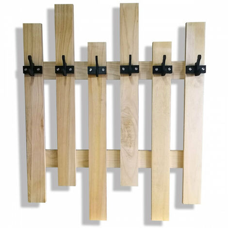 APPENDIABITI In Legno Con Ganci In PVC Neri - Misure: 6 elementi: 98x121 cm