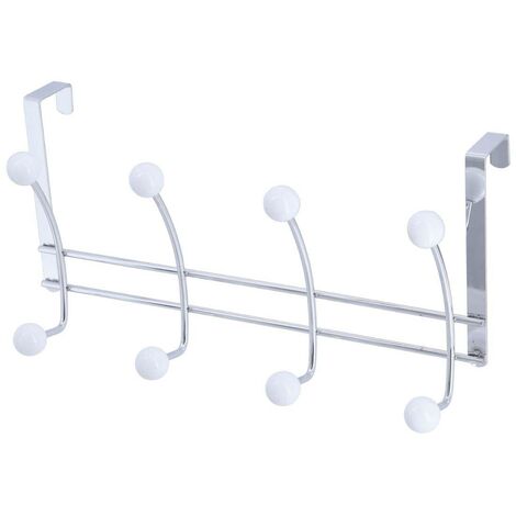 Appendiabiti in metallo con 8 ganci in ceramica - bianco cromo - Tendance