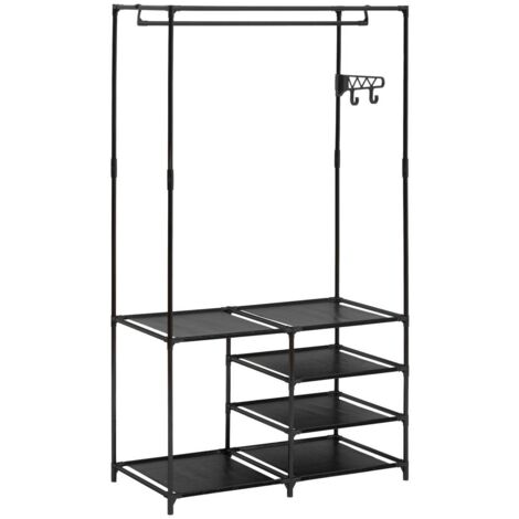 Appendiabiti in metallo nero intissa a 4 livelli h160cm - 5five