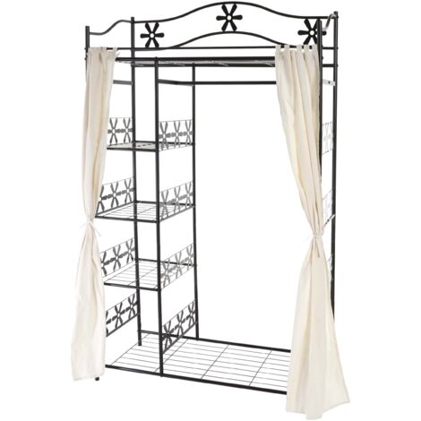 Appendiabiti in metallo ripiano in metallo 172 x 100 x 43 cm con tenda 040008167