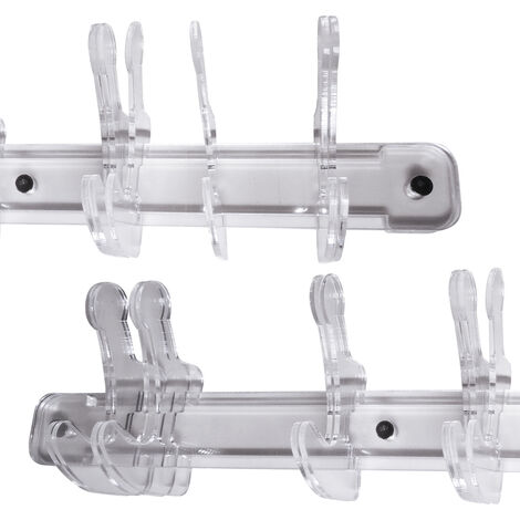 Appendiabiti in plexiglass Trasparente Mod. DOGGANCI - Misura: 40X10 cm