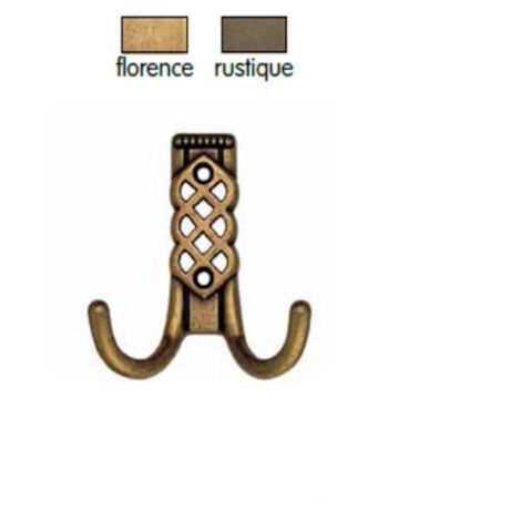 Appendiabiti In Stile Rustico Metal Style Doppio Gancio 80x81h - Colore: Rustique