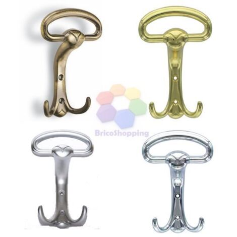 APPENDIABITI IN STILE RUSTICO METAL STYLE WP 99 TRIPLO GANCIO 74x174h - Colore: Cromo Opaco