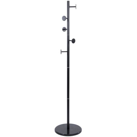 appendiabiti "jerry" in metallo colore nero con 6 grucce, 37x37x173 cm