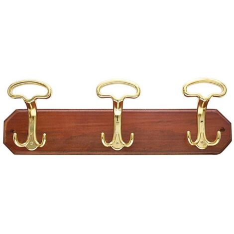 appendiabiti Lady base legno 3 ganci in ottone 50x16 attaccapanni