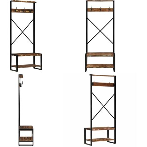 Appendiabiti Multicolore 80x40x190 cm Legno Massello Recupero - Appendiabiti riciclato - Appendiabiti in legno massello