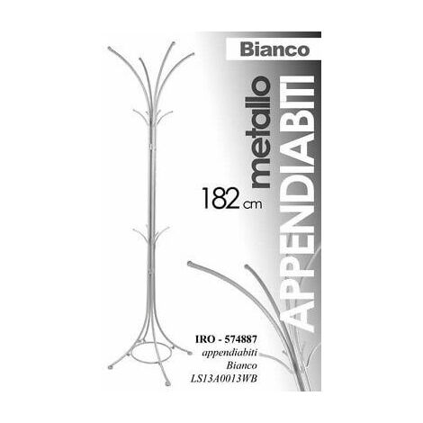 Appendiabiti piantana da terra nera in metallo cm 182