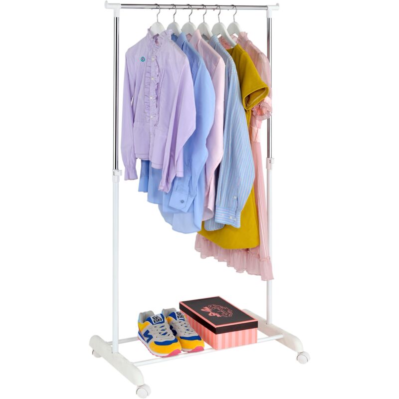 Appendiabiti singolo da terra Ida bianco su ruote