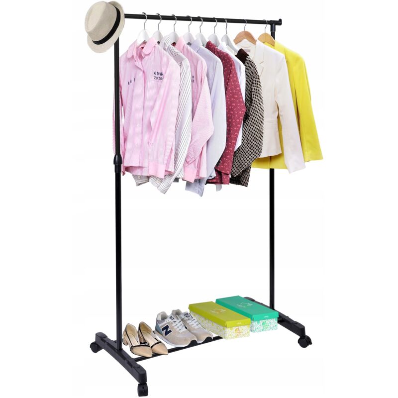 Appendiabiti singolo da terra su ruote Bes, nero