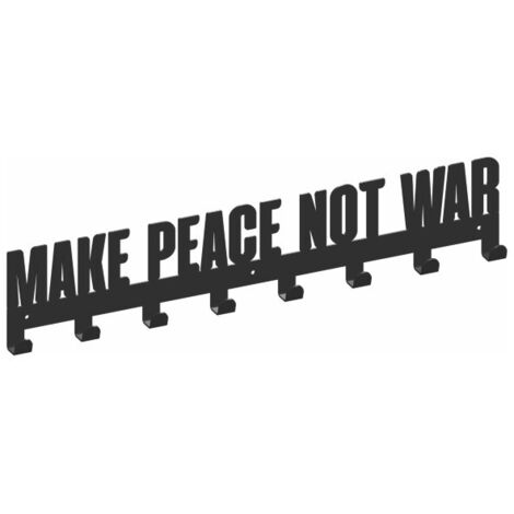 Appendiabiti WS27, MAKE PEACE NOT WAR, nero strutturato