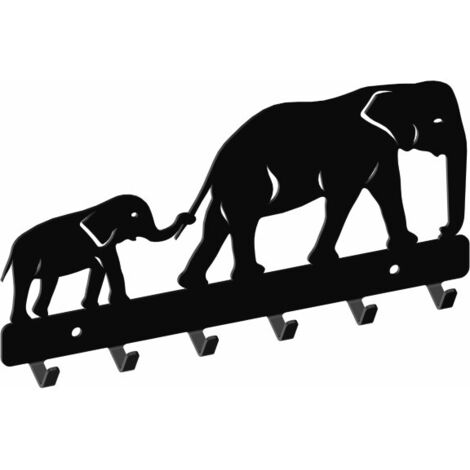 Appendiabiti WS68, ELEPHANTS, nero strutturato