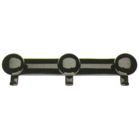 Appendiabito con pomolo 3 posti (cm. 42,5x10,5 h) bianco (8 pezzi) -