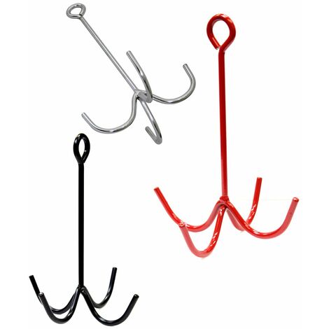 Appendibriglie multiplo a rampone con 4 ganci - Rosso