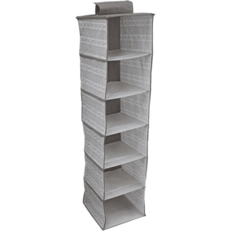 Appendino appendiabiti salvaspazio organizer in tessuto 6 posti armadio cm30x30x120 h grigio 789ds