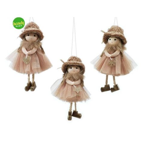 Appendino bimba con gonna general trade beige h17 cm