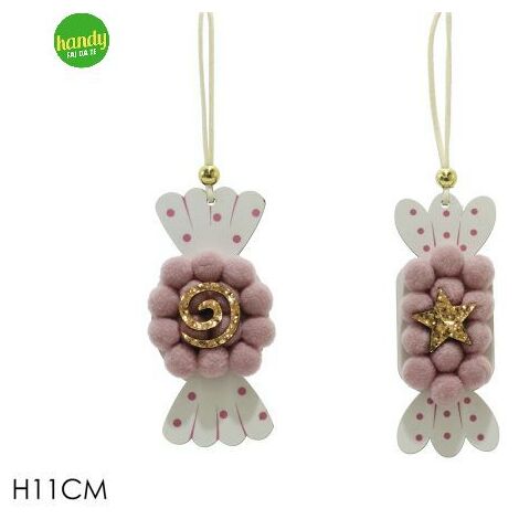 Appendino caramella general trade bianco e rosa h.11 cm (1pz)