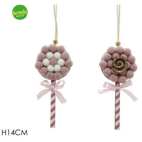 Appendino caramella general trade bianco e rosa h.14 cm (1pz)