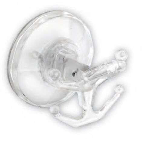 appendino con ventosa crystal silicone   7,5 cm con ganci attaccapanni