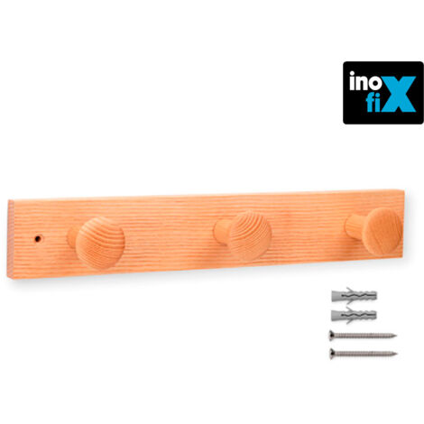 Appendino in legno di frassino a 3 pomelli con texture naturale inofix