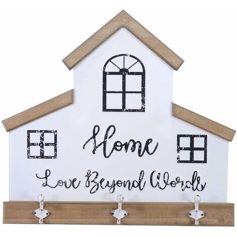 Appendino in legno in metallo breslavia 3 posti bianco cm 60x56x7,5