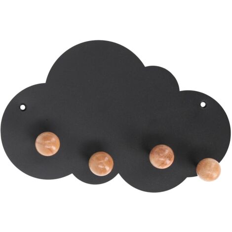 Appendino metallo nero nuvola 3 posti cm 23x4x14